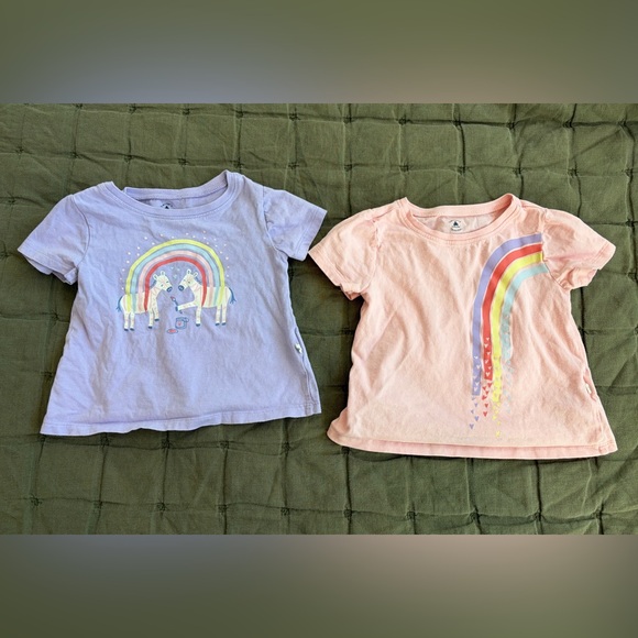 GAP Other - Lot of 2 Gap girls’ rainbow tees, pink & purple, GUC, 3 years